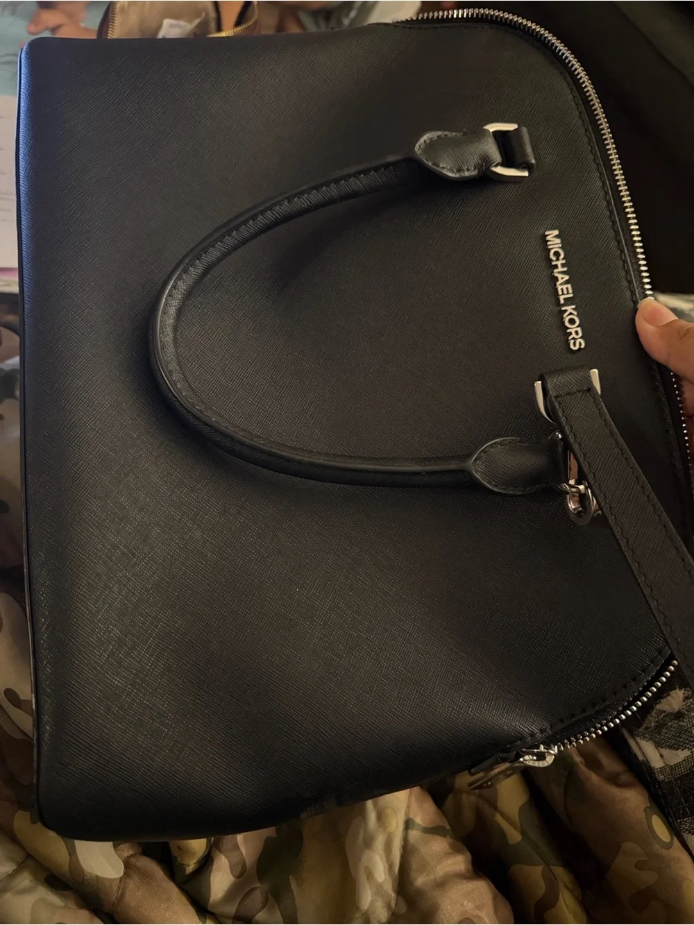 Michael Kors Black Leather Satchel